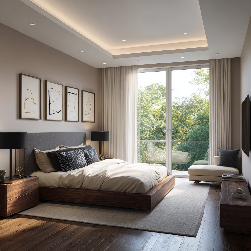 Peaceful bedroom environment